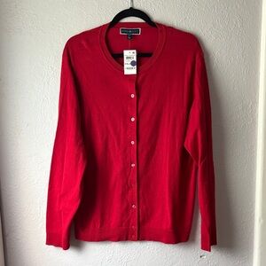 Karen Scott Classic Red Cardigan.   #11